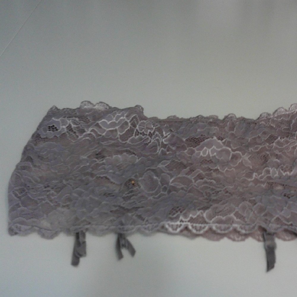 M Victoria's Secret Very Sexy Dusty Lilac Lace Thong Garter Skirt (never worn)